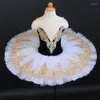 Stage Wear Girls Gold Professional Ballet Tutu Dress Pink Blue White Swan Lake Ballerina Pancake Costume da ballo per bambini adulti