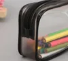 PVC قلم رصاص حقيبة السوستة السوستة طلاب مدرسة واضحة شفافة مضاد للماء البلاستيك PVC تخزين صندوق القلم أكياس مكياج السفر الصغيرة