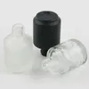 Garrafas de armazenamento 15 ml preto gelo gelo branco vazio garrafa de vidro esmalte 1/2oz Recipientes de esmalte com tampa de escova 20pcs