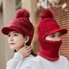 Berets Long Lasting Fashion Special Integrated Knitted Hat Solid Color Balaclava Non-shrink For Casual