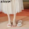 Sandaler Hevam Elegant Pearl Women's Summer Fairy Style 2023 Fashion Round Head Lace Beaded Party Wedding Flat Y2302