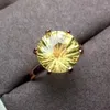 Pierścienie klastra pierścień cytrynowy prawdziwy naturalny 925 srebrny srebrny żółty klejnot 10 10 mm