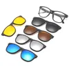 النظارات الشمسية 5 Lenes Magnet Sunglasses Clip Polaroid Hirred Magnetic Sunglasses Clip on Glasses Men Propize Myopia G230233