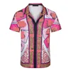 2023 Mens Hip Hop Shirts Streetwear Hawaiian Shirt Graffiti Print Beach Tops Summer Thin Tops Short Sleeve Male Clothing