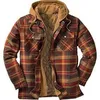 Mens Jackets Jodimitty Mens Clothing European American Autumn and Winter Models Thick Cotton Plaid Longsleeved Loose Hooded Jacket 230224