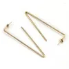 Hoop Earrings Wholesale Gold Color Hollow Opened Triangle Stainless Steel Punk Cool Fashion Jewelry Gift For Women Men