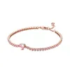 Ciondoli pendenti Sterling Sier Il nuovo mini bracciale tennis di Van Di Ornamento a cuore in oro rosa Tirante regolabile