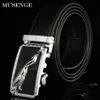 Belts Musenge -ontwerper Jaguar Luxe Echte lederen heren Belt voor mannen Ceinture Homme heren mannelijke riem automatische Buckle Cinturon Hombre Z0223