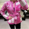 designer Wool Autumn Winter Elegent Classic Knitted Cardigan Sweater for Woman Clothing Street Wear 16QG