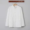 Men's Casual Shirts Novelty Men's Cotton And Linen Shirt Chinese Traditional Tang Suit Jacket Long-sleeved Tai Chi Uniform Hanfu