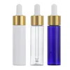 Storage Bottles 100pcs 30ml Plastic Pet Dropper Bottle Round E Liquid Capacity 1oz Clear Amber Blue For Essential Oil