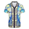 2023 Mens Hip Hop Shirts Streetwear Hawaiian Shirt Graffiti Print Beach Tops Summer Thin Tops Short Sleeve Male Clothing