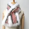 Scarves 2023 Winter Arrival Knitted Women Fur Scarf Fluffy Warm Natural Female Fashion Short Neck Warmer