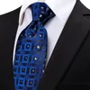 Bow Ties Classic Blue Plaid Men's Tie Sliver Puttie Slips för man bröllop dagligen bär högkvalitativ korbatas para hombre