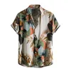 Chemises décontractées pour hommes Chemise pour hommes Y2k Hombre chemise à manches courtes imprimée de feuilles tropicales Chemise vintage de plage hawaïenne de rue pour hommes Nouvelle chemise pour hommes Harajuku Z0224