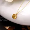 チェーン黄色の本物の天然シトリンペンダントネックレスチェーンチェーンを持つ女性向けの宝石ネックレス