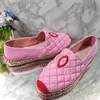 Womens Canvas Denim Dress Shoes Slip-on Flat Heels Loafers Retro Pink Quilted Texture Sandals Soft Rubber Sole Ladies Round Toes Mules Slippers Platform Slide