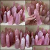 Cadeaux artisanaux et artisanat Home Garden Natural Rose Quartz Crystal Tower Mineral Chakra Healing Wandsreiki Energy Sto Dhssi