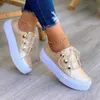 Sandalen 2023 Frauen Plattform Turnschuhe Schnüren Mode Taste Vulkanisierte Schuhe Einfarbig Komfort Skateboard Casual Weiß Dicke Sohle Flache Z0224