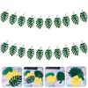 Strings 2 Sets Latte Green Decor Hawaii Themed Party Decorations The Banner Palm Leaves Felt Cloth Hawaiian