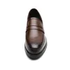 Klänningskor avslappnad herrpenniga loafers mockasins perforerade snidade mönster slip-on sko manlig brun formell häger schoenen