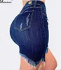 Spódnice jesień damno -mody dżinsowa spódnica z rozerwana biodro w trudnej sytuacji przycisk wysokiej tali