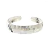 Bangle Boho Armband Vintage Tibetaans Zilver Open Dames Gesneden Pauw Bloem Mozaïek Party Sieraden Cadeau