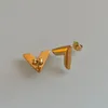 Klassische Blume V-Form Charm Ohrringe Ohrring besetzt Damen Gold Titan Stahl Luxus Designer Buchstabe Y Geschenk Hochzeit Schmuck