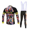 Ensembles de course 2023 ensemble de maillot de cyclisme à manches longues CASKYTE pantalon à bretelles Ropa Ciclismo vêtements de vélo vtt vélo court vêtements pour hommes