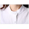 Damenblusen 2023 Frühling Herbst Frauen weiße Bluse Tops Casual solide Baumwolle Leinen Shirts weibliche Langarm-Shirt Blusas Plus Größe 2XL