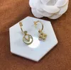 Designersmycken Dambröllopsnålar Mode Diamanthängande örhängen för kvinnor Guldblommor Örhänge Lyx Kärleksknoppar Nibbar Gåvor Topp