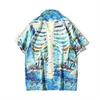 Męskie koszulki Summer Nowe modne Trendyol mężczyzn Hawajska koszula z krótkim rękawem męska Men Casual Skull Printed Shirts Man Overaged Vintage Shirt Top Uomo Z0224