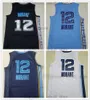 Maglie da basket cucite Ja 12 Morant verde nero blu bianco blu navy colore 100% ricamo edizione