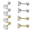 Top Stainless Steel Studs Ornament 3A Zircon Single Diamond Simple Graceful Ear Bone Stud Factory Wholesale