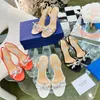 AQUAZZURA Designers sandales dernières femmes talons Satin Fashion sexy Bow chaussures de robe de mariée cristal orné de strass talon aiguille sandale à bride à la cheville
