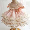 Girl's Dresses Baby Girls clothes Vintage Spanish Turkish Palace Ball Gown Lolita Princess tutu Dress for birthday Party fluffy Casual Dresses W0224