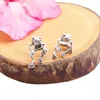 Charme mignon grenouille forme boucles d'oreilles pour femmes hommes drôle Animal boucles d'oreilles déclaration couleur argent oreille Piercing bijoux cadeau