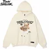 Hommes Hoodies Sweats Hommes Hip Hop Sweat À Capuche Sweat Streetwear Ours Lettre Panier Imprimer Pull Automne Harajuku Coton À Capuche À Capuche 230224