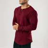 Hommes T-shirts Casual vêtements de sport fitness t-shirt hommes mode étendre hip hop automne t-shirt à manches longues coton musculation muscle t-shirt homme 230224