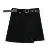 Юбки с поясом осень и зимняя талия А-линия юбка Черная юбка для женских юбков Faldas Jupe 230223