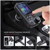 Bluetooth Car Kit DVR 1 8 Torfritt FM -sändare AUX stöder QC3 0 laddning Treble och bas Sound Music Player Charger Quick Drop D Dhsal