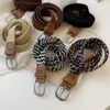 Belts Unisex Elastic Fabric Woven Casual Belt Pin Buckle Expandable Braided Stretch Canvas Simple and Stylish Leisure Men Women Belts Z0223