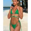 Maillots de bain pour femmes été 2023 Bikini luxe Biquini plis ensemble maillot de bain maillot de bain de haute qualité Champagne s plage 230224