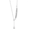 Hangende kettingen Sole Memory Art Tassels tarwebladeren natuurlijke parels zilveren kleur sleutelbeen ketting vrouwelijke ketting SNE605