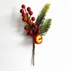 Fiori decorativi 1pc Simulazione artificiale Aghi di pino Piante finte Rami per l'albero di Natale Finestra Casa Anno 2023 Decor fai da te