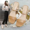 Sandals Women's New Korean Version All-match Bottom with Thick Buckle Color Matching Square Heel Fairy High Heels Shoes Y2302