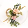 Napkin Rings PEANDIM est Holder Artificial Flower Style Wedding Party Table Decoration Home Banquet Dinner Supplies 230224