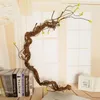 Flores decorativas Beautamente árvore artificial longa plástico macio seco ramo de casamento planta de decoração de decoração de decoração em espiral videira