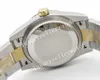 Box 20 Stil 31 mm Kristalluhren Damen Automatik 2813 geriffelte Lünette BP Stahl Gelbgold Mutter mit römischem Perlmuttzifferblatt Datum Damen Damen Saphirweiß Armbanduhren