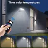 Lampe solaire à LED Applique murale à 90 LED Étanche IP65 Capteur de mouvement PIR, télécommande, Applique murale extérieure pour allée de jardin, clôture, porte de garage, 4 modes